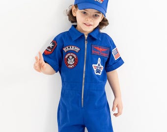 Baby Pilot Costume Personalized Jumpsuit, Maverick Costume Top Gun Inspired Baby Aviator Suit, Baby Boy Halloween Outfit