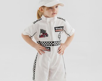 Personalized Race Car Birthday Costume for Toddlers - Cars Boys Racing Outfit, Toddler Racer Suit, Baby Racer Costume, Fast One Birthday