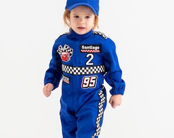 Personalized Race Car Birthday Costume for Toddlers - Car Boys Racing Outfit, Toddler Racer Suit, Baby Racer Costume, Fast One Birthday