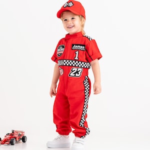 Personalized Race Car Birthday Costume for Toddlers - Car Boys Racing Outfit, Toddler Racer Suit, Baby Racer Costume, Fast One Birthday