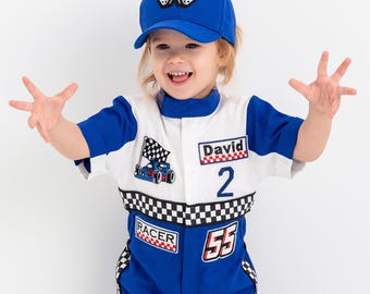 Personalized Race Car Birthday Costume for Toddlers - Car Boys Racing Outfit, Toddler Racer Suit, Baby Racer Costume, Fast One Birthday