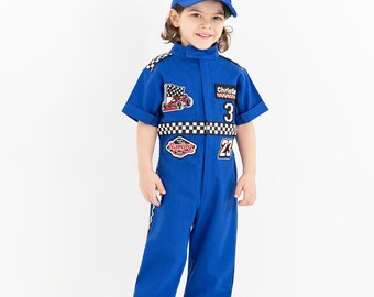 Personalized Race Car Birthday Costume for Toddlers - Cars Boys Racing Outfit, Toddler Racer Suit, Baby Racer Costume, Fast One Birthday