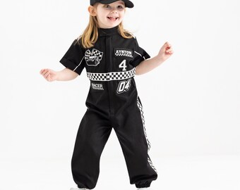 Personalized Race Car Birthday Costume for Toddlers - Cars Boys Racing Outfit, Toddler Racer Suit, Baby Racer Costume, Fast One Birthday