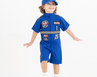 Personalized Race Car Birthday Costume for Toddlers - Cars Boys Racing Outfit, Toddler Racer Suit, Baby Racer Costume, Fast One Birthday