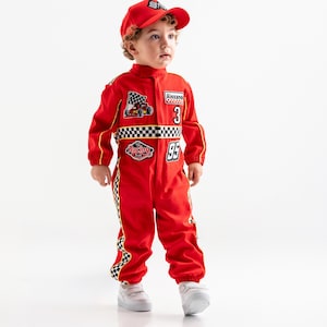 Personalized Race Car Birthday Costume for Toddlers - Car Boys Racing Outfit, Toddler Racer Suit, Baby Racer Costume, Fast One Birthday