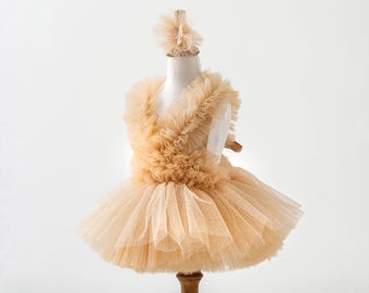 Boho Tutu Dress for Toddler - First Birthday Tulle Dress - Girl Disney Princess Tutu - Baby Halloween Costume - Kid Halloween Costume