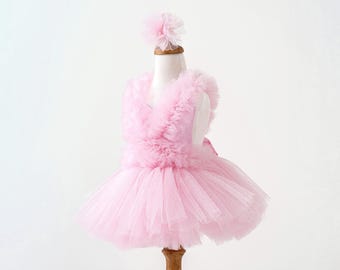 Pink Tutu Dress for Toddler - First Birthday Tulle Dress - Girl Disney Princess Tutu - Baby Halloween Costume - Kid Halloween Costume