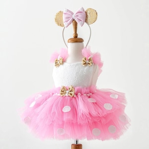 Minnie Mouse Dress for Toddler Girl - Baby Halloween Costume - First Birthday Dress - Pink 1st Birthday Outfit