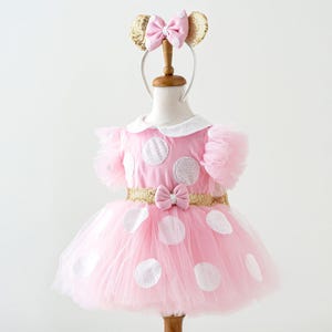 Minnie Mouse Dress for Toddler Girl - Baby Halloween Costume - First Birthday Dress - Pink 1st Birthday Outfit