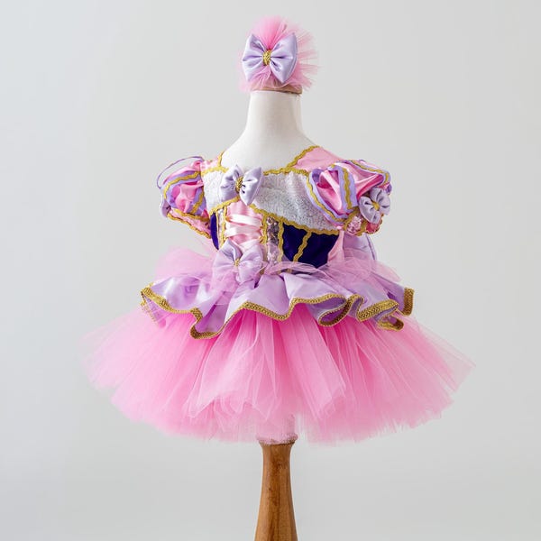 Toddler Rapunzel Princess Dress - Baby Girl Halloween Costume - Infant First Birthday Dress - 1st Birthday Tutu Outfit - Halloween Costume