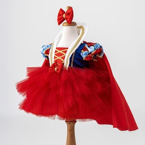 Snow White Disney Princess Dress for Toddler - Baby Snow White Costume - Infant Girl First Birthday Tutu Outfit - Kid Halloween Costume