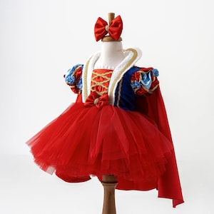 Snow White Disney Princess Dress for Toddler - Baby Snow White Costume - Infant Girl First Birthday Tutu Outfit - Kid Halloween Costume