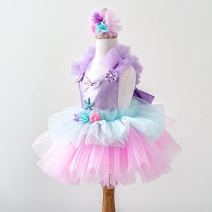 Ariel Little Mermaid Dress for Baby -Toddler Girl Mermaid Outfit-Mermaid 1st birthday Costume-First Birthday Tutu Romper-Halloween Costume