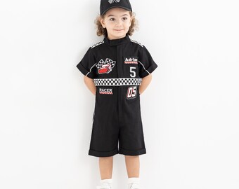 Personalized Race Car Birthday Costume for Toddlers - Cars Boys Racing Outfit, Toddler Racer Suit, Baby Racer Costume, Fast One Birthday