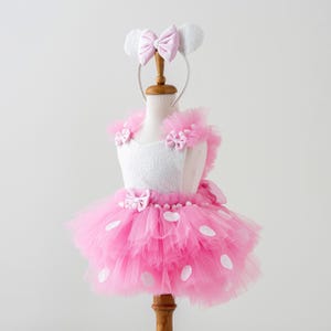 Minnie Mouse Dress for Toddler Girl - Baby Halloween Costume - First Birthday Dress - Pink 1st Birthday Outfit