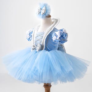 Cinderella Dress for Toddler - Baby Girl Cinderella Costume - Blue Birthday Outfit - Kid Disney Princess Tutu - Kid Halloween Costume
