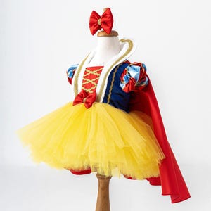 Snow White Disney Princess Dress for Toddler - Baby Snow White Costume - Infant Girl First Birthday Tutu Outfit - Kid Halloween Costume