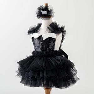 black and white dress or blue and gold Gothic Double-Layered Polyester Party Dress – GTHIC main image 0