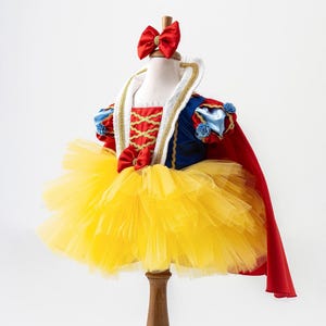 Snow White Disney Princess Dress for Toddler - Baby Snow White Costume - Infant Girl First Birthday Tutu Outfit - Kid Halloween Costume