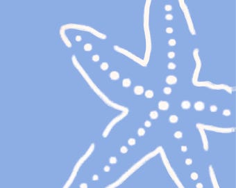 Blue Starfish Wall Art – Coastal Print