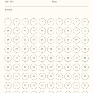 100 Day Challenge Tracker – Printable Goal Sheet | Habit Building & Progress Planner | Minimal PDF Download