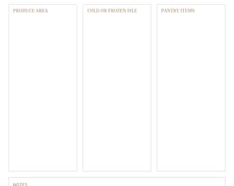 Lista de la compra imprimible: plantilla minimalista y práctica / PDF para planificar comidas / Planificador de cocina organizado
