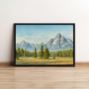 Grand Teton Nationalpark, Wyoming, USA | Aquarell Malerei Druck und Leinwand | Bildende Kunst | Wandkunst