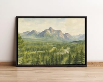 Kananaskis, Alberta, Canada | Watercolor Painting Print and Canvas | Fine Art | Wall Art