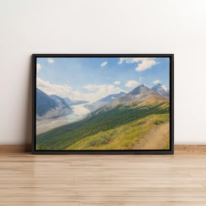 Park Ridge, Saskatchewan Glacier, Banff, Alberta, Canada | Watercolor Painting Print and Canvas | Fine Art | Wall Art