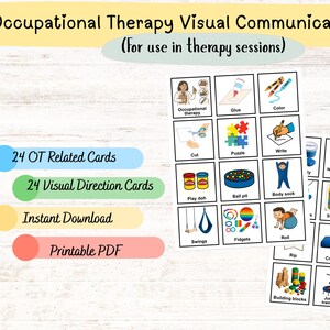 Occupational Therapy (OT) Nonverbal Visual Communication & Direction Aid Cards for Autism ASD Speech Symbols Digital Download Printable PDF