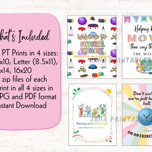 Pediatric Physical Therapy Printable Poster Set | Kids Therapy Room ...
