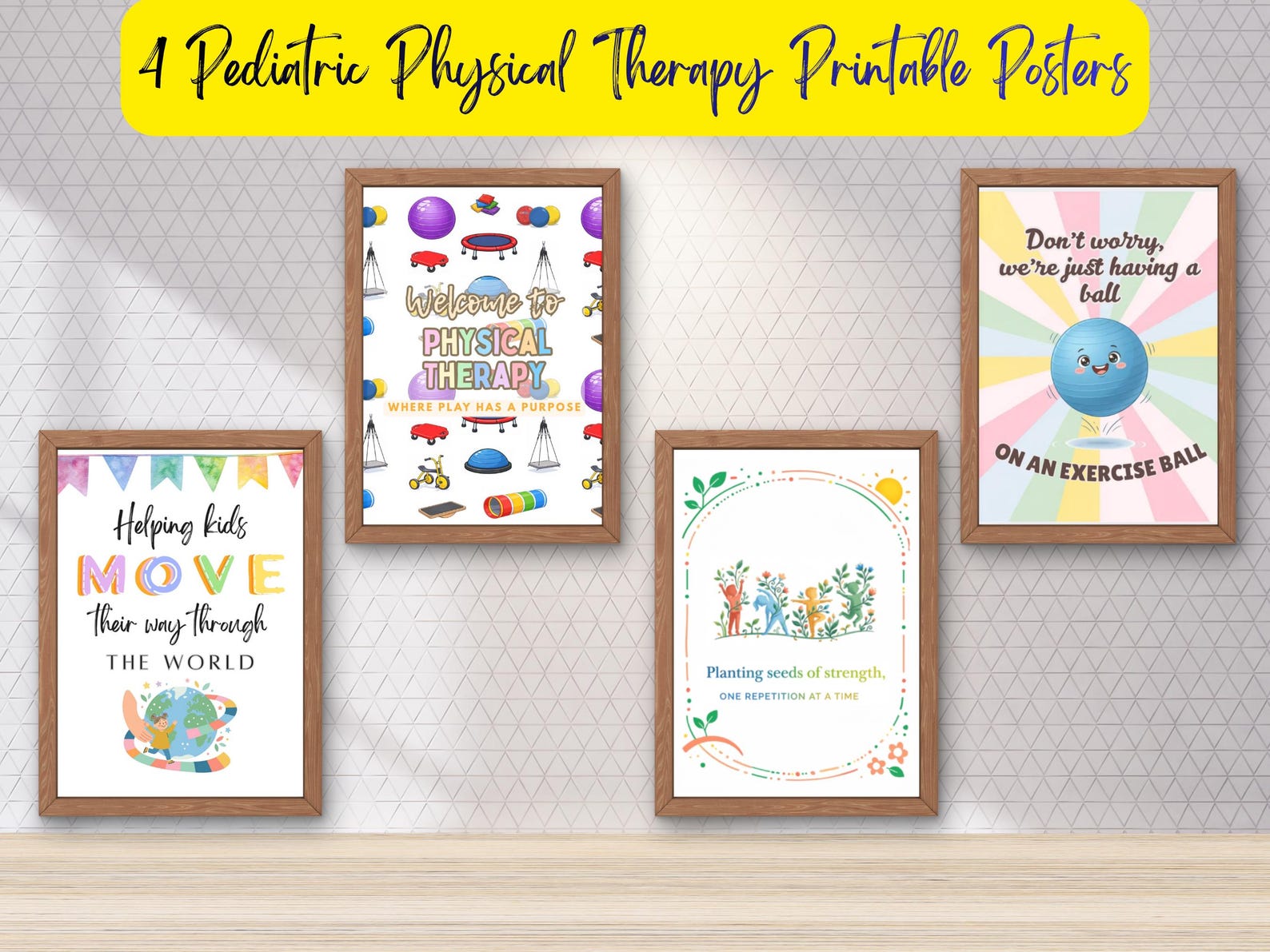 Pediatric Physical Therapy Printable Poster Set | Kids Therapy Room ...