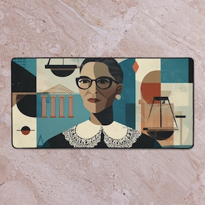 Ruth Bader Ginsburg Desk Mat,RBG Dissent Feminist Office Pad,Supreme Court Justice Gift Idea