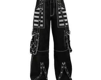 Size 29x31 Slash Number Cargo Pants Bondage Acid Wash Faded