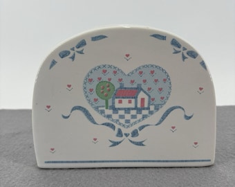 VTG Ceramic Napkin Letter Holder Valet Caddie Countrycore 70's Cottagecore House
