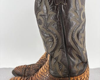 ヴィンテージ トニー・ラマ エキゾチック パイソン スネークスキン メンズ ウエスタン カウボーイブーツ 8114 サイズ 7.5EE