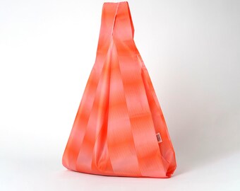 Bolso de mercado plegable, ligero e impermeable con diseño Op Art / Persimmon