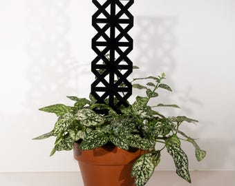 Soporte para plantas geométrico en forma de X inspirado en el estilo MCM – Nogal o acrílico negro