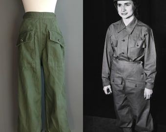 Jaren 1960 ons leger verpleegstersbroek, OG 107 cargo pocket dames dames werkkleding utility broek, klein formaat OG107 katoensatijn, Vietnamoorlog WO II