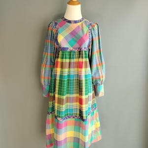 Insane Market Chic Madras Plaid 70s Dream Dress