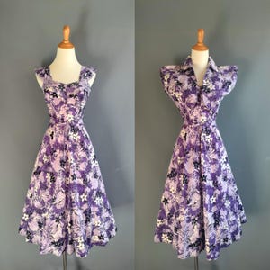 1950s Nani of Hawaii purple sundress and bolero jacket, novelty print, small size