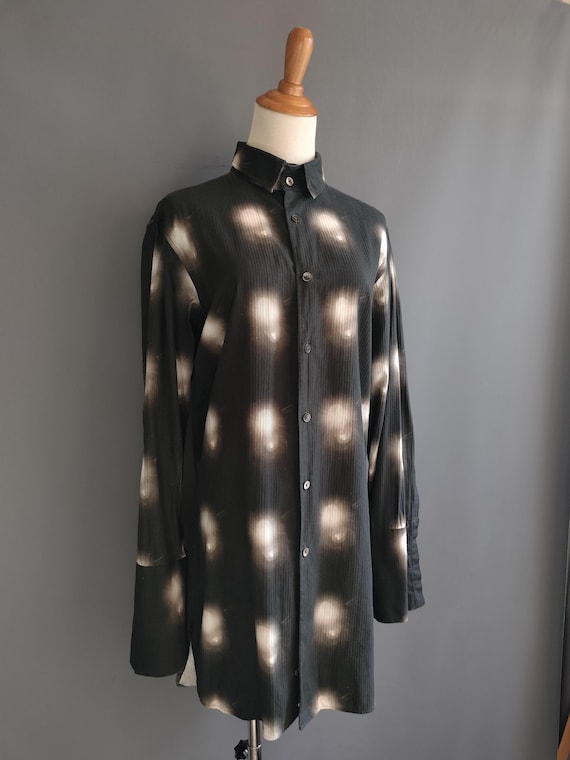 ann demeulemeester shirt dress Ann Demeulemeester black fitted maxi shirt dress in sheer fabric fall 2022