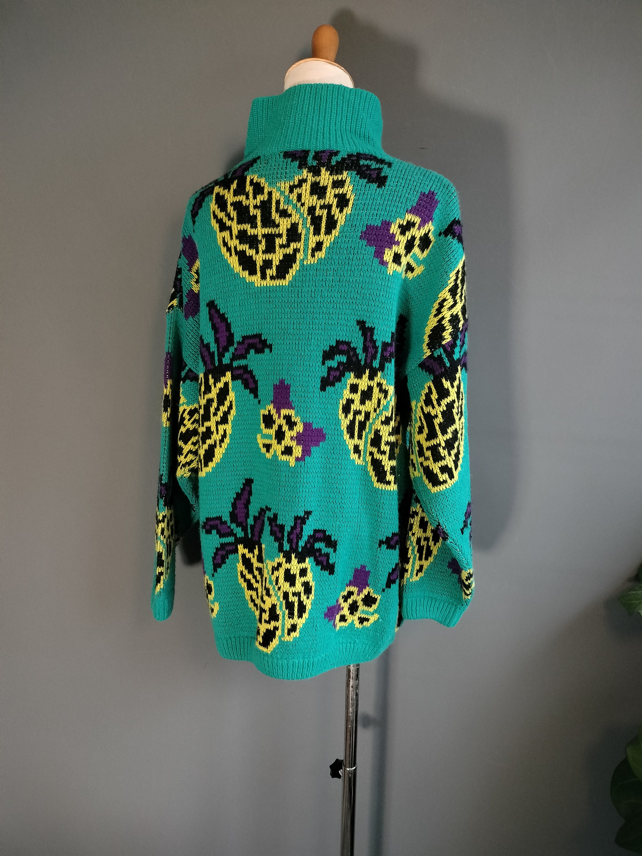 1980s Esprit Sport Pineapple Novelty Sweater, Fall 1986 Catalog