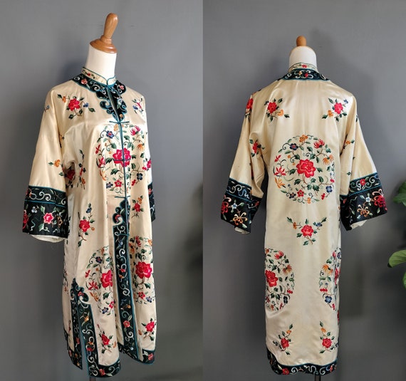 chinese silk kimono robe