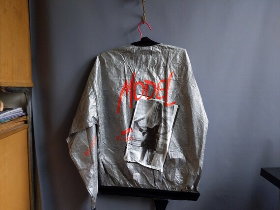 1980s model/magazine print tyvek jacket, vintage w
