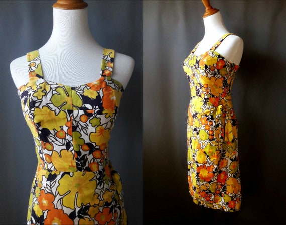 1962 sarong wiggle dress, alix of miami, small siz