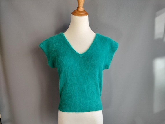 1980s Esprit Angora Sweater Girl Pullover, Quality Fuzzy Fluffy