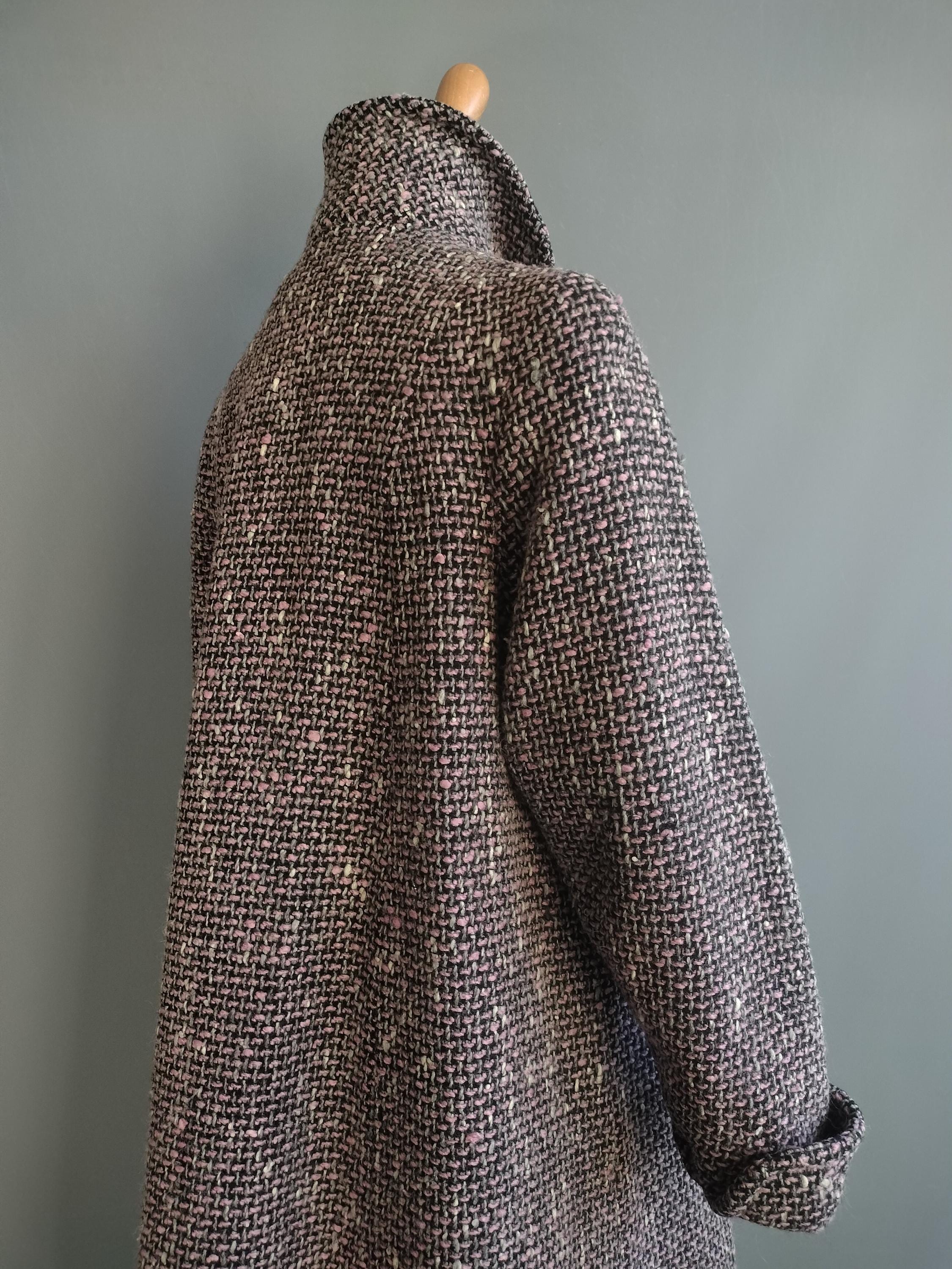 1950s Pink Tweed Swing Coat, Pyramid Vintage 50s Trapeze Overcoat