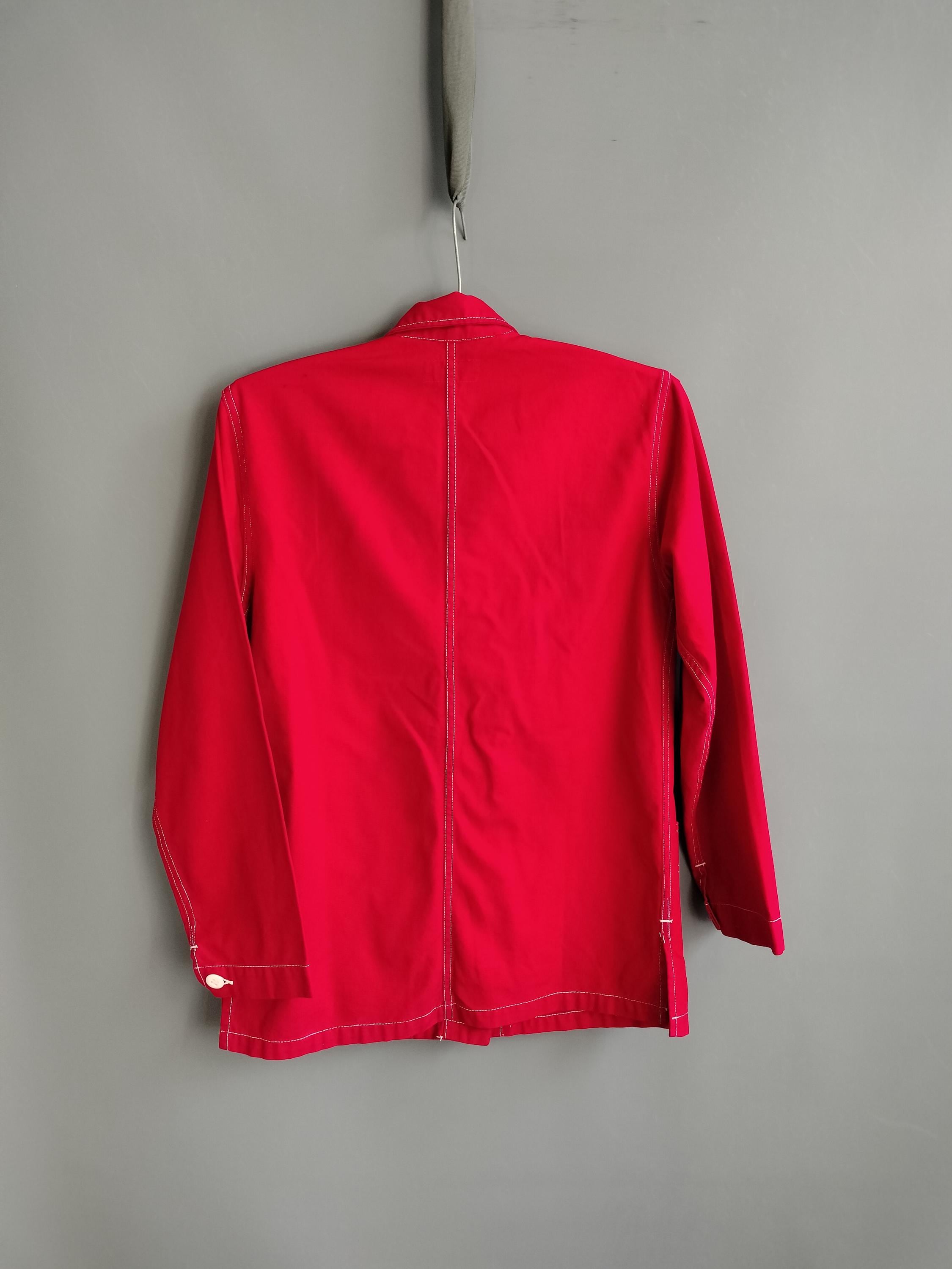 1940s White Stag Sailcloth Jacket With Pockets, Red and White