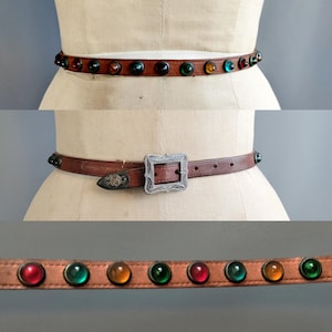 1980\'s Silver Embellished Belt Jewels and Studs Big Buckle by The Icing XS-S Vintage Studded Jewel Belt - Etsy main image 4